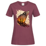 дамска тениска с щампа wolf