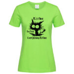 дамска тениска с оригинална щампа I'm Fine от онлайн магазин inamood bg