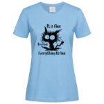 дамска тениска с оригинална щампа I'm Fine от онлайн магазин inamood bg