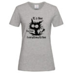 дамска тениска с оригинална щампа I'm Fine от онлайн магазин inamood bg