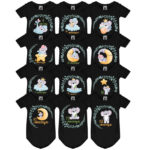 комплект от 12 бебешки бодита с щампа месец от онлайн магазин inamood bg