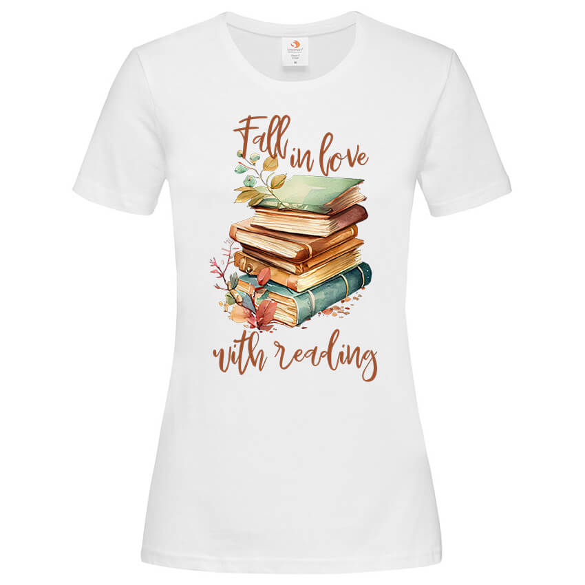 Дамска Тениска Fall In Love With Reading