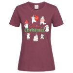 дамска тениска с коледна щампа lovely meowy christmas