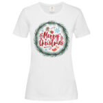 дамска тениска с щампа christmas wreath