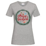 дамска тениска с щампа christmas wreath