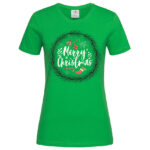 дамска тениска с щампа christmas wreath