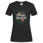 дамска тениска с щампа christmas wreath