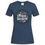 дамска тениска с щампа christmas wreath