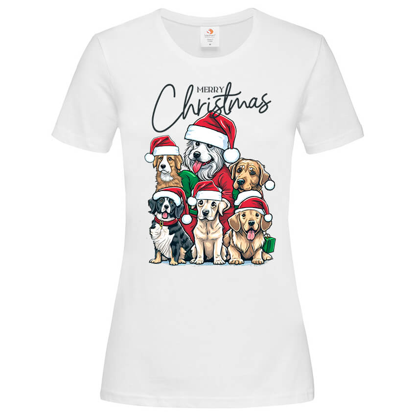 Дамска Тениска Christmas Dogs