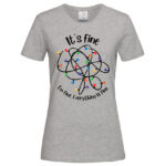 дамска тениска с щампа за коледа it's fine