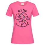 дамска тениска с щампа за коледа it's fine