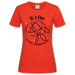 дамска тениска с щампа за коледа it's fine