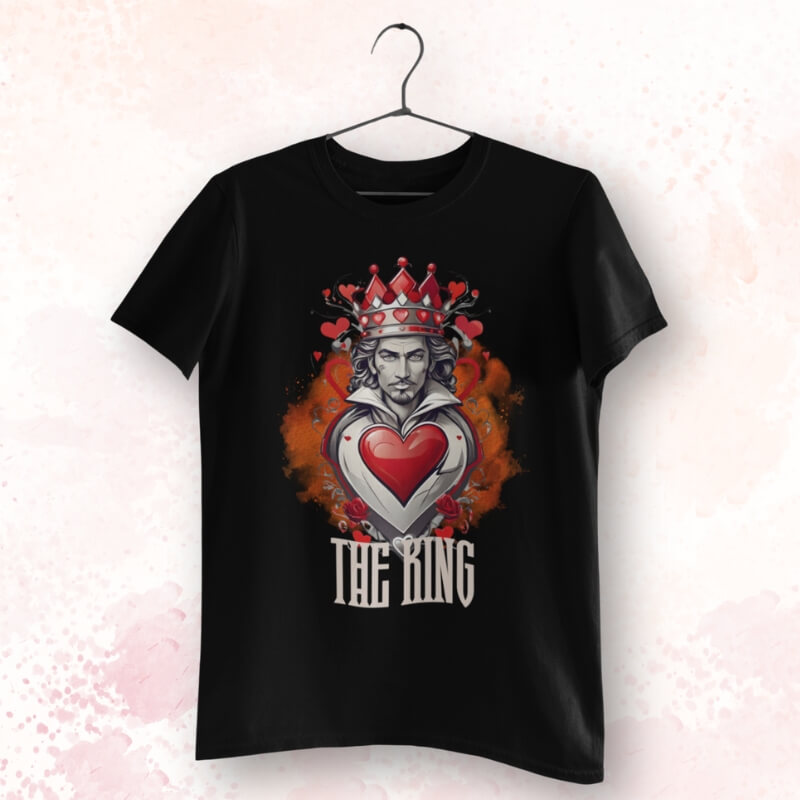 подарък за свети валентин тениска the king