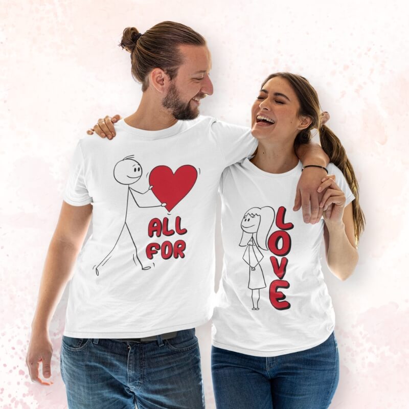 тениски за двойки за подарък за свети валентин 