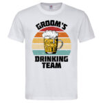 мъжка тениска с щампа за ергенско парти groom's drinking team