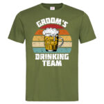 мъжка тениска с щампа за ергенско парти groom's drinking team
