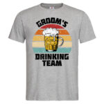 мъжка тениска с щампа за ергенско парти groom's drinking team от онлайн магазин inamood