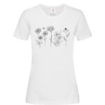дамска тениска с щампа wildflowers minimalista
