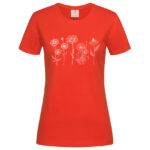 дамска тениска с щампа wildflowers minimalista