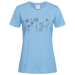 дамска тениска с щампа wildflowers minimalista