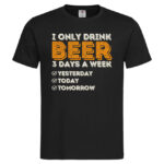 мъжка тениска с надпис 3 days of beer цвят черен