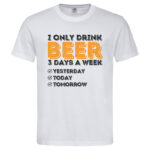 мъжка тениска с надпис 3 days of beer цвят бял