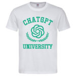 мъжка тениска с надпис chatgpt university