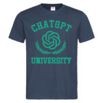мъжка тениска с надпис chatgpt university