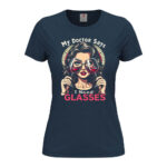 дамска тениска с щампа i need glasses