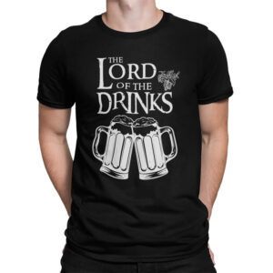 мъжка тениска с надпис lord of the drinks the fellowship