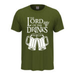 мъжка тениска с надпис lord of the drinks the fellowship