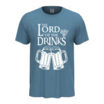 мъжка тениска с надпис lord of the drinks the fellowship