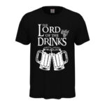 мъжка тениска с надпис lord of the drinks the fellowship