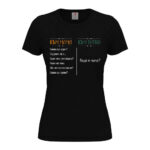 дамска тениска с надпис въпросите