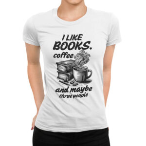 дамска тениска books and coffee