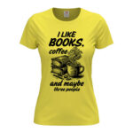 дамска тениска books and coffee