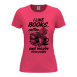 дамска тениска books and coffee