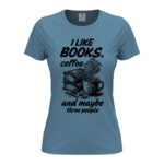 дамска тениска books and coffee