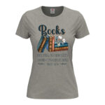 дамска тениска с щампа books helping