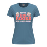 дамска тениска с щампа i love big books