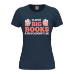 дамска тениска с щампа i love big books