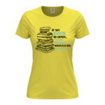 дамска тениска с щампа my book is open