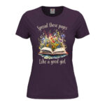 дамска тениска с надпис spread those pages