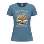 дамска тениска с надпис spread those pages