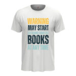 мъжка тениска с надпис may start talking about books