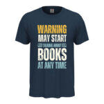 мъжка тениска с надпис may start talking about books