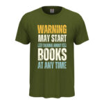 мъжка тениска с надпис may start talking about books
