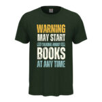 мъжка тениска с надпис may start talking about books