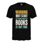 мъжка тениска с надпис may start talking about books