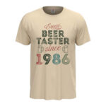 мъжка тениска с надпис expert beer taster since подарък за рожден ден